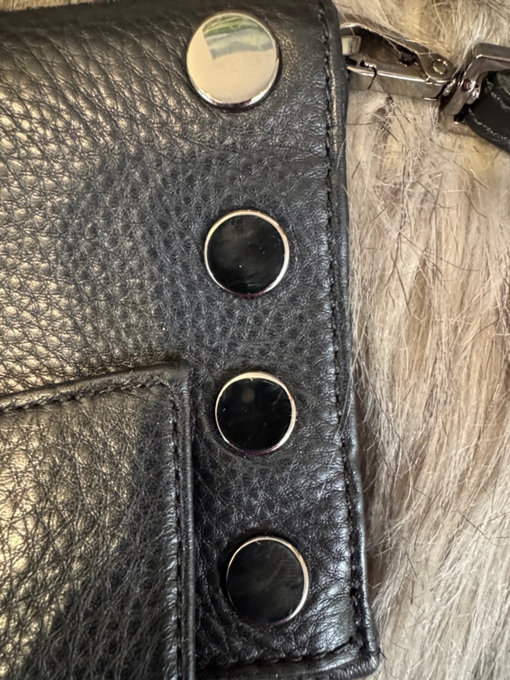 Hammitt Black Leather Crossbody Bag with Silver Studs PRICE FIRM - Picture 6 of 12